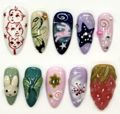 Dreamy easter nails from etsy